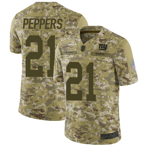 Nike Giants #21 Jabrill Peppers Camo Men's Stitched NFL Limited 2018 Salute To Service Jersey Nike Giants #21 Jabrill Peppers Camo Men's Stitched NFL Limited 2018 Salute To Service Jersey
