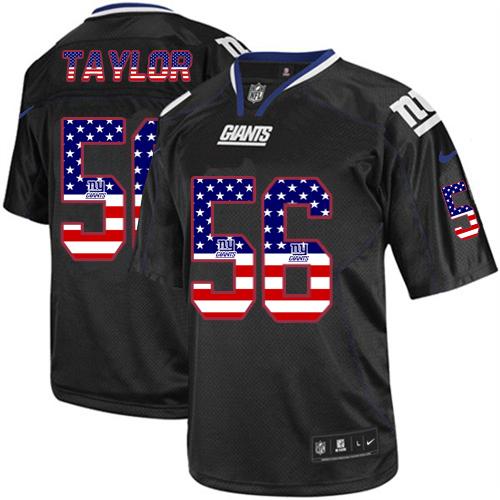 Nike Giants #56 Lawrence Taylor Black Men's Stitched NFL Elite USA Flag Fashion Jersey Nike Giants #56 Lawrence Taylor Black Men's Stitched NFL Elite USA Flag Fashion Jersey