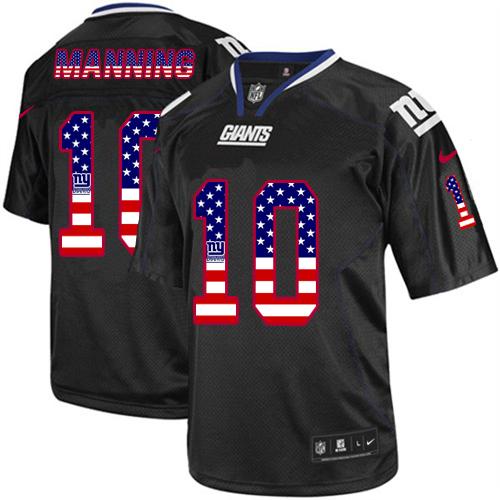 Nike Giants #10 Eli Manning Black Men's Stitched NFL Elite USA Flag Fashion Jersey Nike Giants #10 Eli Manning Black Men's Stitched NFL Elite USA Flag Fashion Jersey