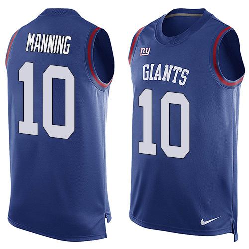 Nike Giants #10 Eli Manning Royal Blue Team Color Men's Stitched NFL Limited Tank Top Jersey Nike Giants #10 Eli Manning Royal Blue Team Color Men's Stitched NFL Limited Tank Top Jersey