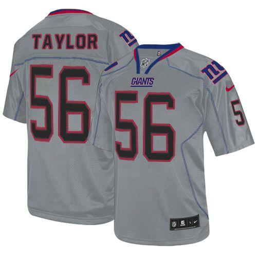 Nike Giants #56 Lawrence Taylor Lights Out Grey Men's Stitched NFL Elite Jersey Nike Giants #56 Lawrence Taylor Lights Out Grey Men's Stitched NFL Elite Jersey