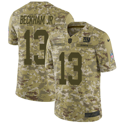 Nike Giants #13 Odell Beckham Jr Camo Men's Stitched NFL Limited 2018 Salute To Service Jersey Nike Giants #13 Odell Beckham Jr Camo Men's Stitched NFL Limited 2018 Salute To Service Jersey