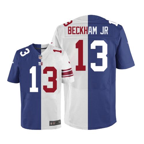Nike Giants #13 Odell Beckham Jr Royal Blue/White Men's Stitched NFL Elite Split Jersey Nike Giants #13 Odell Beckham Jr Royal Blue/White Men's Stitched NFL Elite Split Jersey