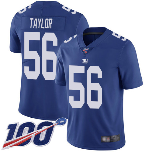 Nike Giants #56 Lawrence Taylor Royal Blue Team Color Men's Stitched NFL 100th Season Vapor Limited Jersey Nike Giants #56 Lawrence Taylor Royal Blue Team Color Men's Stitched NFL 100th Season Vapor Limited Jersey