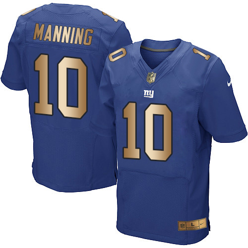 Nike Giants #10 Eli Manning Royal Blue Team Color Men's Stitched NFL Elite Gold Jersey Nike Giants #10 Eli Manning Royal Blue Team Color Men's Stitched NFL Elite Gold Jersey