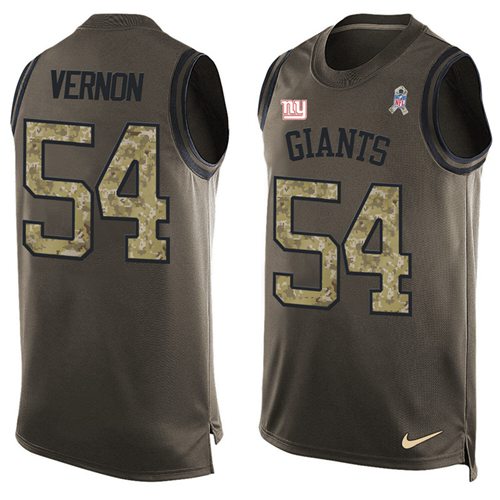 Nike Giants #54 Olivier Vernon Green Men's Stitched NFL Limited Salute To Service Tank Top Jersey Nike Giants #54 Olivier Vernon Green Men's Stitched NFL Limited Salute To Service Tank Top Jersey