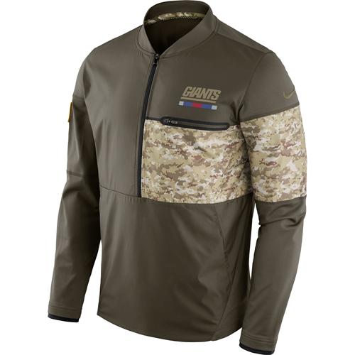 Men's New York Giants Nike Olive Salute to Service Sideline Hybrid Half-Zip Pullover Jacket Men's New York Giants Nike Olive Salute to Service Sideline Hybrid Half-Zip Pullover Jacket