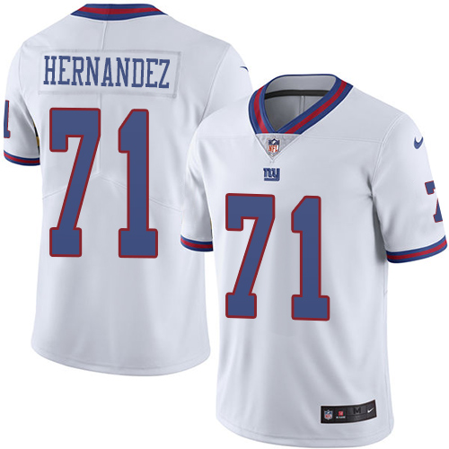 Nike Giants #71 Will Hernandez White Men's Stitched NFL Limited Rush Jersey Nike Giants #71 Will Hernandez White Men's Stitched NFL Limited Rush Jersey