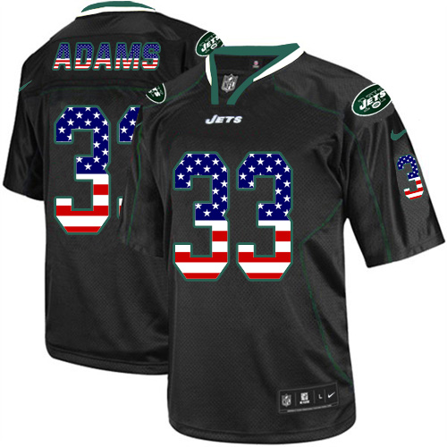 Nike Jets #33 Jamal Adams Black Men's Stitched NFL Elite USA Flag Fashion Jersey Nike Jets #33 Jamal Adams Black Men's Stitched NFL Elite USA Flag Fashion Jersey