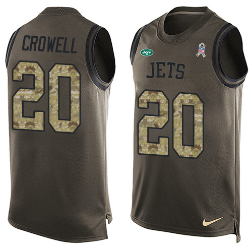 Nike Jets #20 Isaiah Crowell Green Men's Stitched NFL Limited Salute To Service Tank Top Jersey Nike Jets #20 Isaiah Crowell Green Men's Stitched NFL Limited Salute To Service Tank Top Jersey