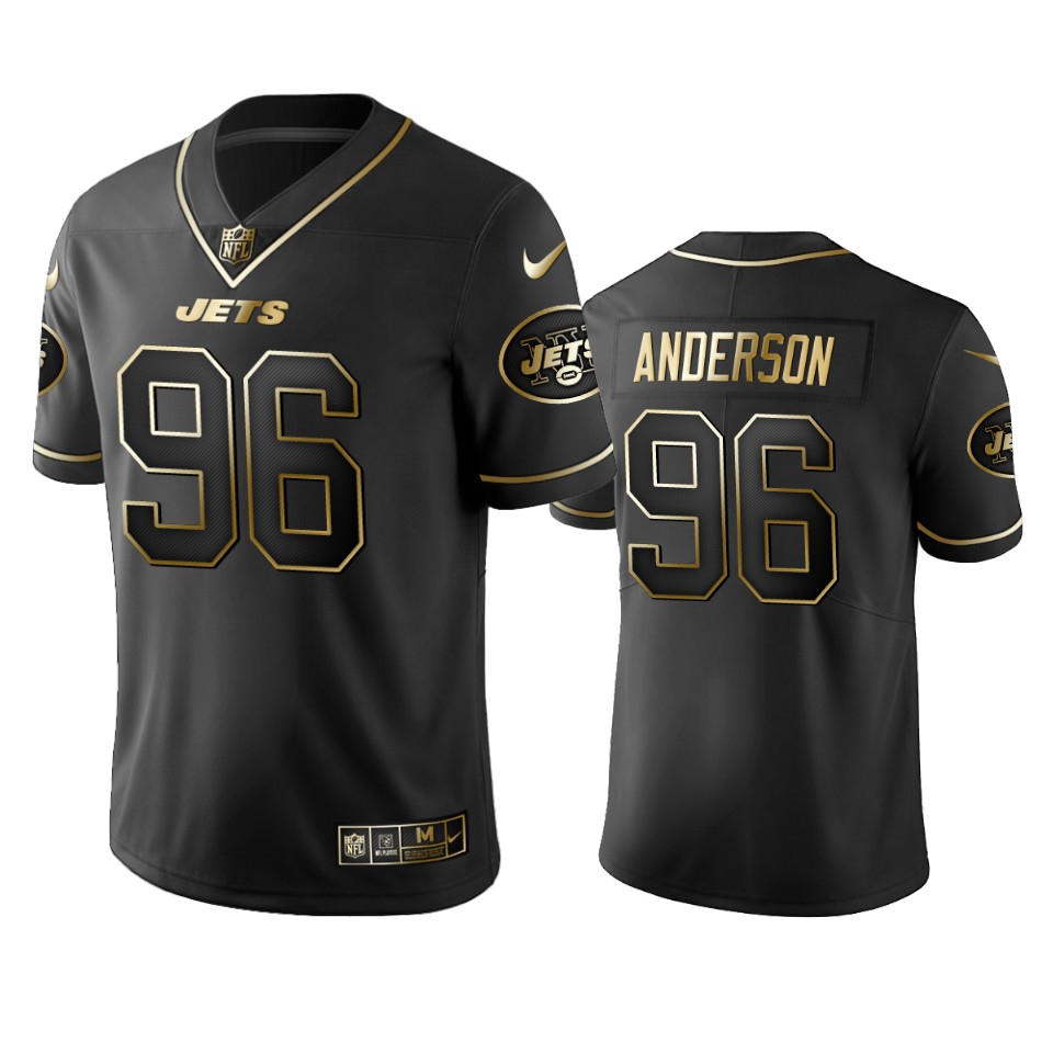 Jets #96 Henry Anderson Men's Stitched NFL Vapor Untouchable Limited Black Golden Jersey Jets #96 Henry Anderson Men's Stitched NFL Vapor Untouchable Limited Black Golden Jersey