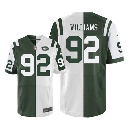 Nike Jets #92 Leonard Williams Green/White Men's Stitched NFL Elite Split Jersey Nike Jets #92 Leonard Williams Green/White Men's Stitched NFL Elite Split Jersey