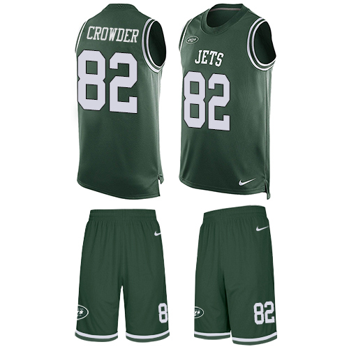 Nike Jets #82 Jamison Crowder Green Team Color Men's Stitched NFL Limited Tank Top Suit Jersey Nike Jets #82 Jamison Crowder Green Team Color Men's Stitched NFL Limited Tank Top Suit Jersey