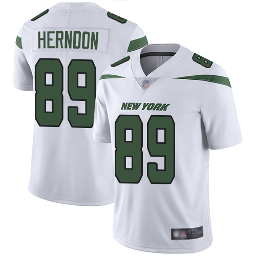 Nike Jets #89 Chris Herndon White Men's Stitched NFL Vapor Untouchable Limited Jersey Nike Jets #89 Chris Herndon White Men's Stitched NFL Vapor Untouchable Limited Jersey