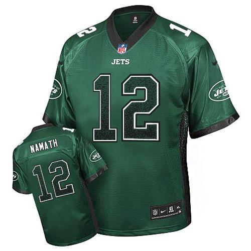 Nike Jets #12 Joe Namath Green Team Color Men's Stitched NFL Elite Drift Fashion Jersey Nike Jets #12 Joe Namath Green Team Color Men's Stitched NFL Elite Drift Fashion Jersey