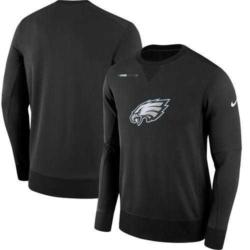 Men's Philadelphia Eagles Nike Black Sideline Team Logo Performance Sweatshirt Men's Philadelphia Eagles Nike Black Sideline Team Logo Performance Sweatshirt