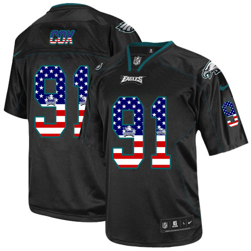 Nike Eagles #91 Fletcher Cox Black Men's Stitched NFL Elite USA Flag Fashion Jersey Nike Eagles #91 Fletcher Cox Black Men's Stitched NFL Elite USA Flag Fashion Jersey