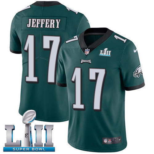 Nike Eagles #17 Alshon Jeffery Midnight Green Team Color Super Bowl LII Men's Stitched NFL Vapor Untouchable Limited Jersey Nike Eagles #17 Alshon Jeffery Midnight Green Team Color Super Bowl LII Men's Stitched NFL Vapor Untouchable Limited Jersey