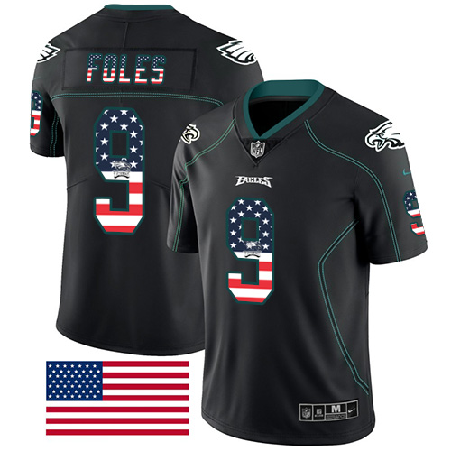 Nike Eagles #9 Nick Foles Black Men's Stitched NFL Limited Rush USA Flag Jersey Nike Eagles #9 Nick Foles Black Men's Stitched NFL Limited Rush USA Flag Jersey