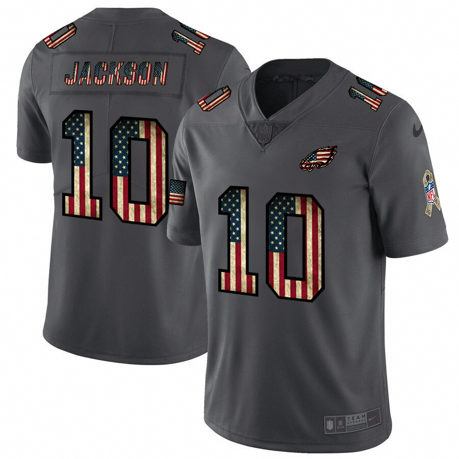 Nike Eagles #10 Desean Jackson 2018 Salute To Service Retro USA Flag Limited NFL Jersey Nike Eagles #10 Desean Jackson 2018 Salute To Service Retro USA Flag Limited NFL Jersey