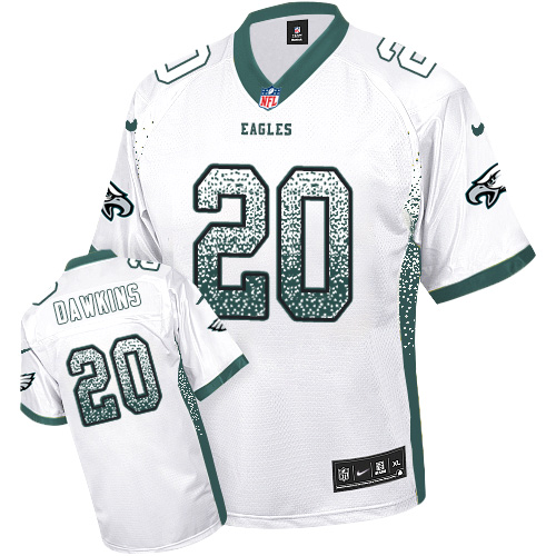 Nike Eagles #20 Brian Dawkins White Men's Stitched NFL Elite Drift Fashion Jersey Nike Eagles #20 Brian Dawkins White Men's Stitched NFL Elite Drift Fashion Jersey
