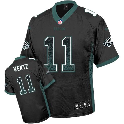 Nike Eagles #11 Carson Wentz Black Alternate Men's Stitched NFL Elite Drift Fashion Jersey Nike Eagles #11 Carson Wentz Black Alternate Men's Stitched NFL Elite Drift Fashion Jersey