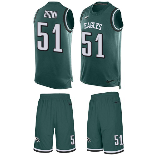 Nike Eagles #51 Zach Brown Midnight Green Team Color Men's Stitched NFL Limited Tank Top Suit Jersey Nike Eagles #51 Zach Brown Midnight Green Team Color Men's Stitched NFL Limited Tank Top Suit Jersey