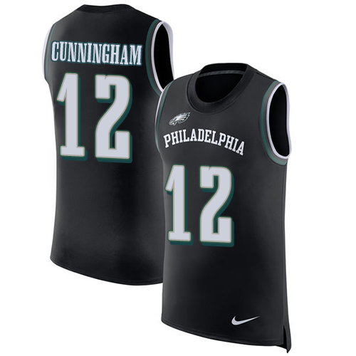 Nike Eagles #12 Randall Cunningham Black Alternate Men's Stitched NFL Limited Rush Tank Top Jersey Nike Eagles #12 Randall Cunningham Black Alternate Men's Stitched NFL Limited Rush Tank Top Jersey