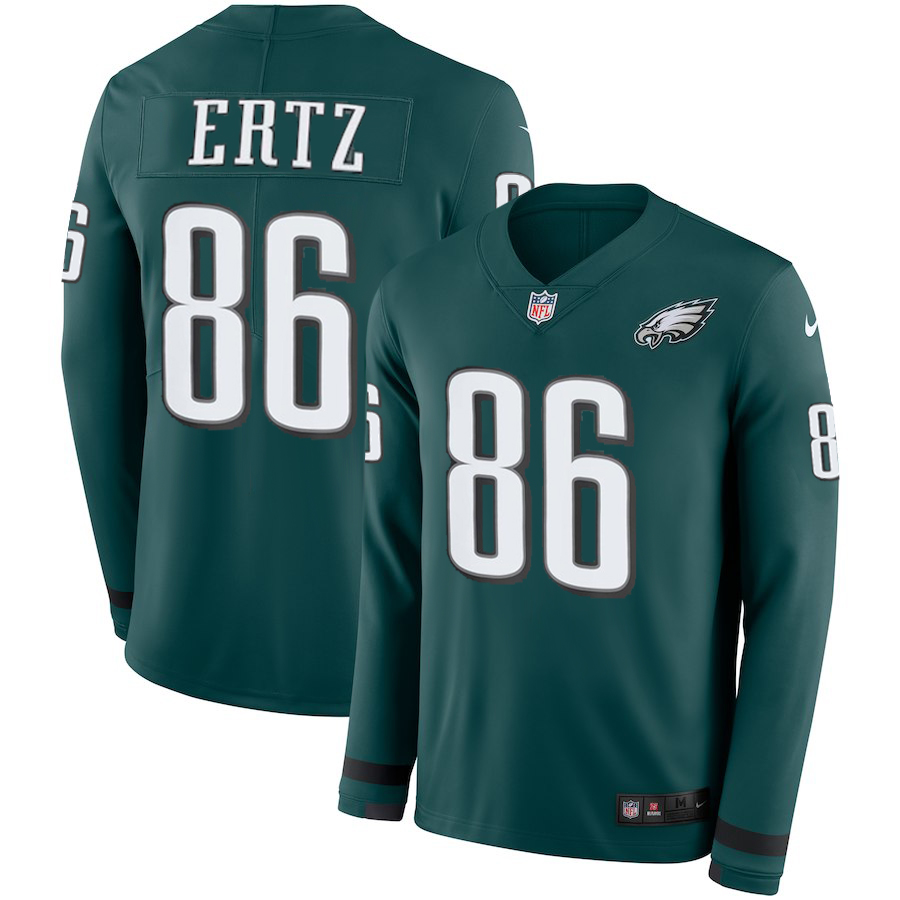 Men's Eagles #86 Zach Ertz Midnight Green Team Color Men's Stitched NFL Limited Therma Long Sleeve Jersey Men's Eagles #86 Zach Ertz Midnight Green Team Color Men's Stitched NFL Limited Therma Long Sleeve Jersey