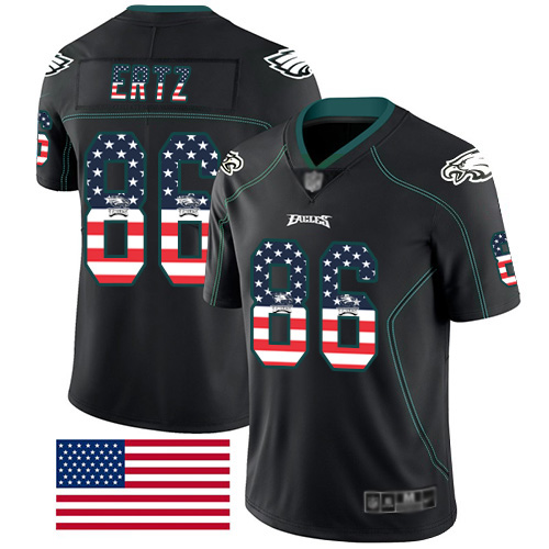 Nike Eagles #86 Zach Ertz Black Men's Stitched NFL Limited Rush USA Flag Jersey Nike Eagles #86 Zach Ertz Black Men's Stitched NFL Limited Rush USA Flag Jersey