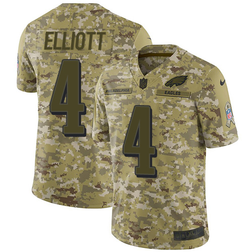 Nike Eagles #4 Jake Elliott Camo Men's Stitched NFL Limited 2018 Salute To Service Jersey Nike Eagles #4 Jake Elliott Camo Men's Stitched NFL Limited 2018 Salute To Service Jersey