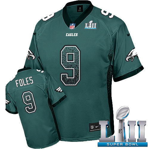 Nike Eagles #9 Nick Foles Midnight Green Team Color Super Bowl LII Men's Stitched NFL Elite Drift Fashion Jersey Nike Eagles #9 Nick Foles Midnight Green Team Color Super Bowl LII Men's Stitched NFL Elite Drift Fashion Jersey