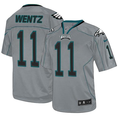 Nike Eagles #11 Carson Wentz Lights Out Grey Men's Stitched NFL Elite Jersey Nike Eagles #11 Carson Wentz Lights Out Grey Men's Stitched NFL Elite Jersey