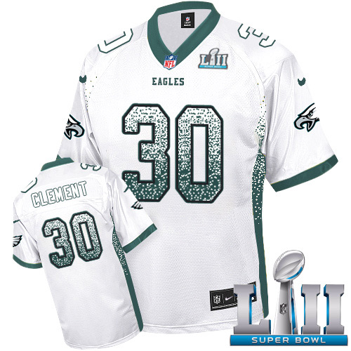 Nike Eagles #30 Corey Clement White Super Bowl LII Men's Stitched NFL Elite Drift Fashion Jersey Nike Eagles #30 Corey Clement White Super Bowl LII Men's Stitched NFL Elite Drift Fashion Jersey