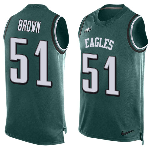 Nike Eagles #51 Zach Brown Midnight Green Team Color Men's Stitched NFL Limited Tank Top Jersey Nike Eagles #51 Zach Brown Midnight Green Team Color Men's Stitched NFL Limited Tank Top Jersey