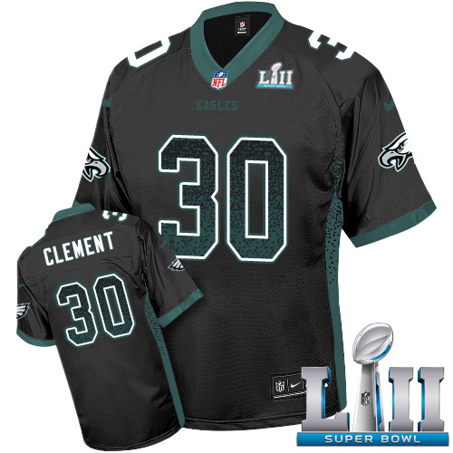 Nike Eagles #30 Corey Clement Black Alternate Super Bowl LII Men's Stitched NFL Elite Drift Fashion Jersey Nike Eagles #30 Corey Clement Black Alternate Super Bowl LII Men's Stitched NFL Elite Drift Fashion Jersey
