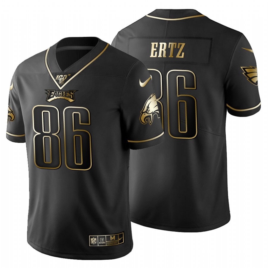 Philadelphia Eagles #86 Zach Ertz Men's Nike Black Golden Limited NFL 100 Jersey Philadelphia Eagles #86 Zach Ertz Men's Nike Black Golden Limited NFL 100 Jersey