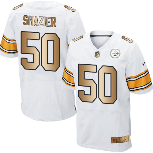 Nike Steelers #50 Ryan Shazier White Men's Stitched NFL Elite Gold Jersey Nike Steelers #50 Ryan Shazier White Men's Stitched NFL Elite Gold Jersey