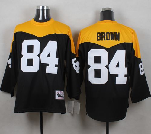 Mitchell And Ness 1967 Steelers #84 Antonio Brown Black/Yelllow Throwback Men's Stitched NFL Jersey Mitchell And Ness 1967 Steelers #84 Antonio Brown Black/Yelllow Throwback Men's Stitched NFL Jersey