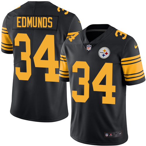 Nike Steelers #34 Terrell Edmunds Black Men's Stitched NFL Limited Rush Jersey Nike Steelers #34 Terrell Edmunds Black Men's Stitched NFL Limited Rush Jersey