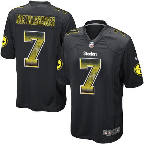 Nike Steelers #7 Ben Roethlisberger Black Team Color Men's Stitched NFL Limited Strobe Jersey Nike Steelers #7 Ben Roethlisberger Black Team Color Men's Stitched NFL Limited Strobe Jersey
