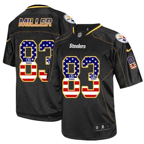 Nike Steelers #83 Heath Miller Black Men's Stitched NFL Elite USA Flag Fashion Jersey Nike Steelers #83 Heath Miller Black Men's Stitched NFL Elite USA Flag Fashion Jersey
