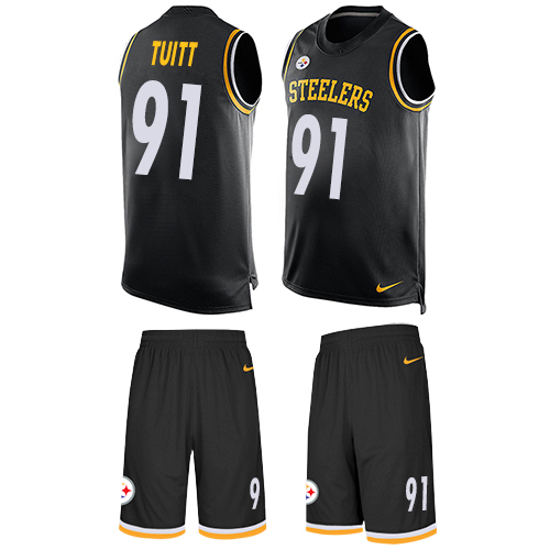 Nike Steelers #91 Stephon Tuitt Black Team Color Men's Stitched NFL Limited Tank Top Suit Jersey Nike Steelers #91 Stephon Tuitt Black Team Color Men's Stitched NFL Limited Tank Top Suit Jersey