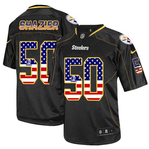 Nike Steelers #50 Ryan Shazier Black Men's Stitched NFL Elite USA Flag Fashion Jersey Nike Steelers #50 Ryan Shazier Black Men's Stitched NFL Elite USA Flag Fashion Jersey