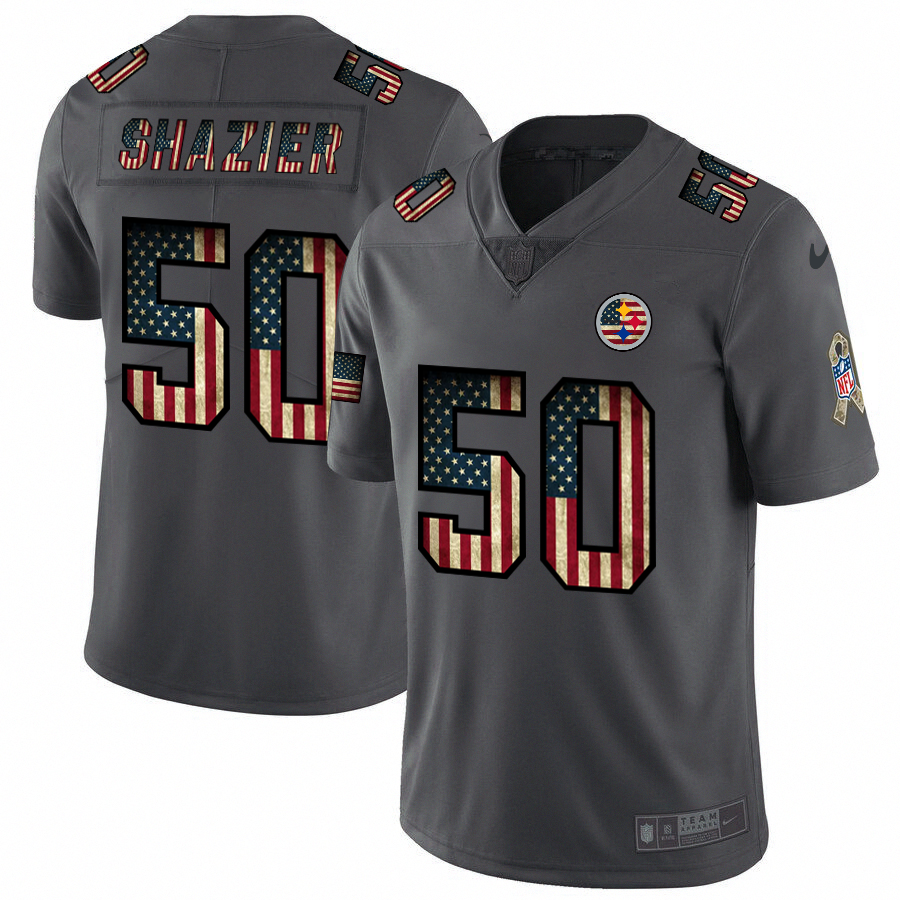 Nike Steelers #50 Ryan Shazier 2018 Salute To Service Retro USA Flag Limited NFL Jersey Nike Steelers #50 Ryan Shazier 2018 Salute To Service Retro USA Flag Limited NFL Jersey