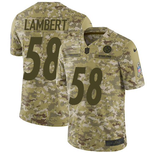 Nike Steelers #58 Jack Lambert Camo Men's Stitched NFL Limited 2018 Salute To Service Jersey Nike Steelers #58 Jack Lambert Camo Men's Stitched NFL Limited 2018 Salute To Service Jersey