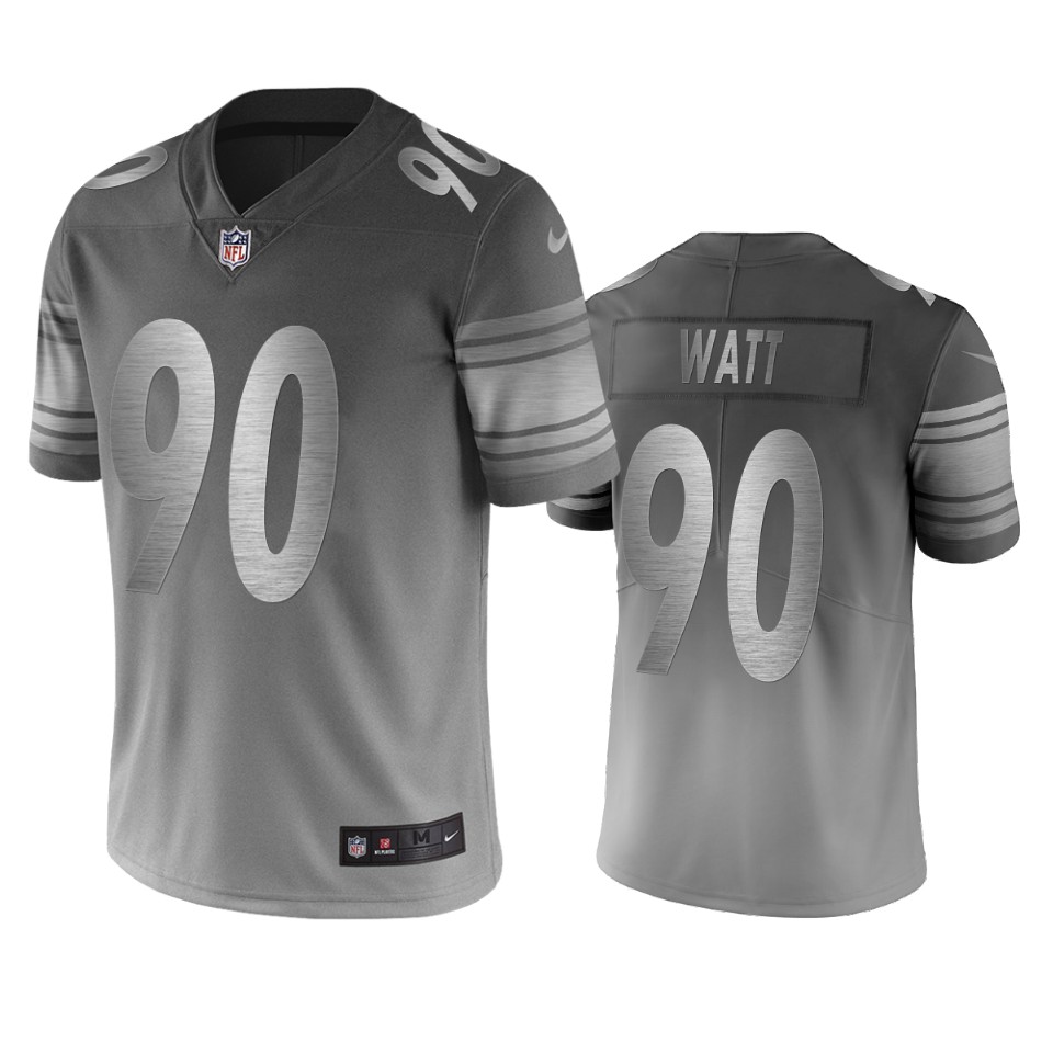 Pittsburgh Steelers #90 T.J. Watt Silver Gray Vapor Limited City Edition NFL Jersey Pittsburgh Steelers #90 T.J. Watt Silver Gray Vapor Limited City Edition NFL Jersey