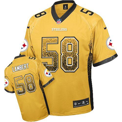 Nike Steelers #58 Jack Lambert Gold Men's Stitched NFL Elite Drift Fashion Jersey Nike Steelers #58 Jack Lambert Gold Men's Stitched NFL Elite Drift Fashion Jersey