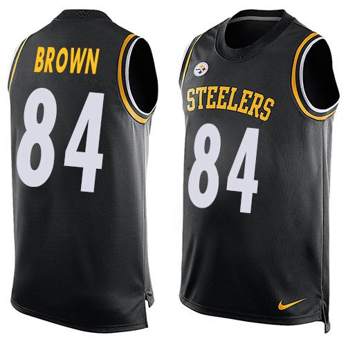 Nike Steelers #84 Antonio Brown Black Team Color Men's Stitched NFL Limited Tank Top Jersey Nike Steelers #84 Antonio Brown Black Team Color Men's Stitched NFL Limited Tank Top Jersey