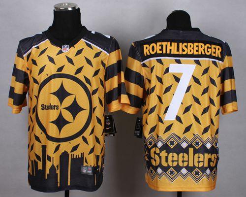 Nike Steelers #7 Ben Roethlisberger Gold Men's Stitched NFL Elite Noble Fashion Jersey Nike Steelers #7 Ben Roethlisberger Gold Men's Stitched NFL Elite Noble Fashion Jersey